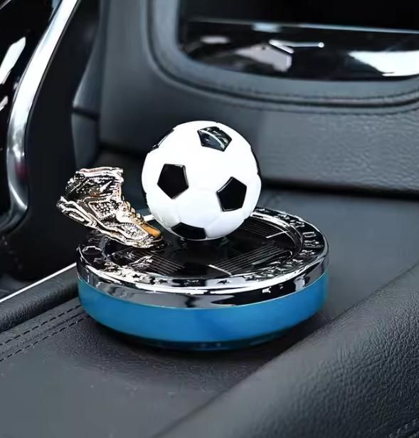 Football Solar Power Energy Car Air Freshener Silver
